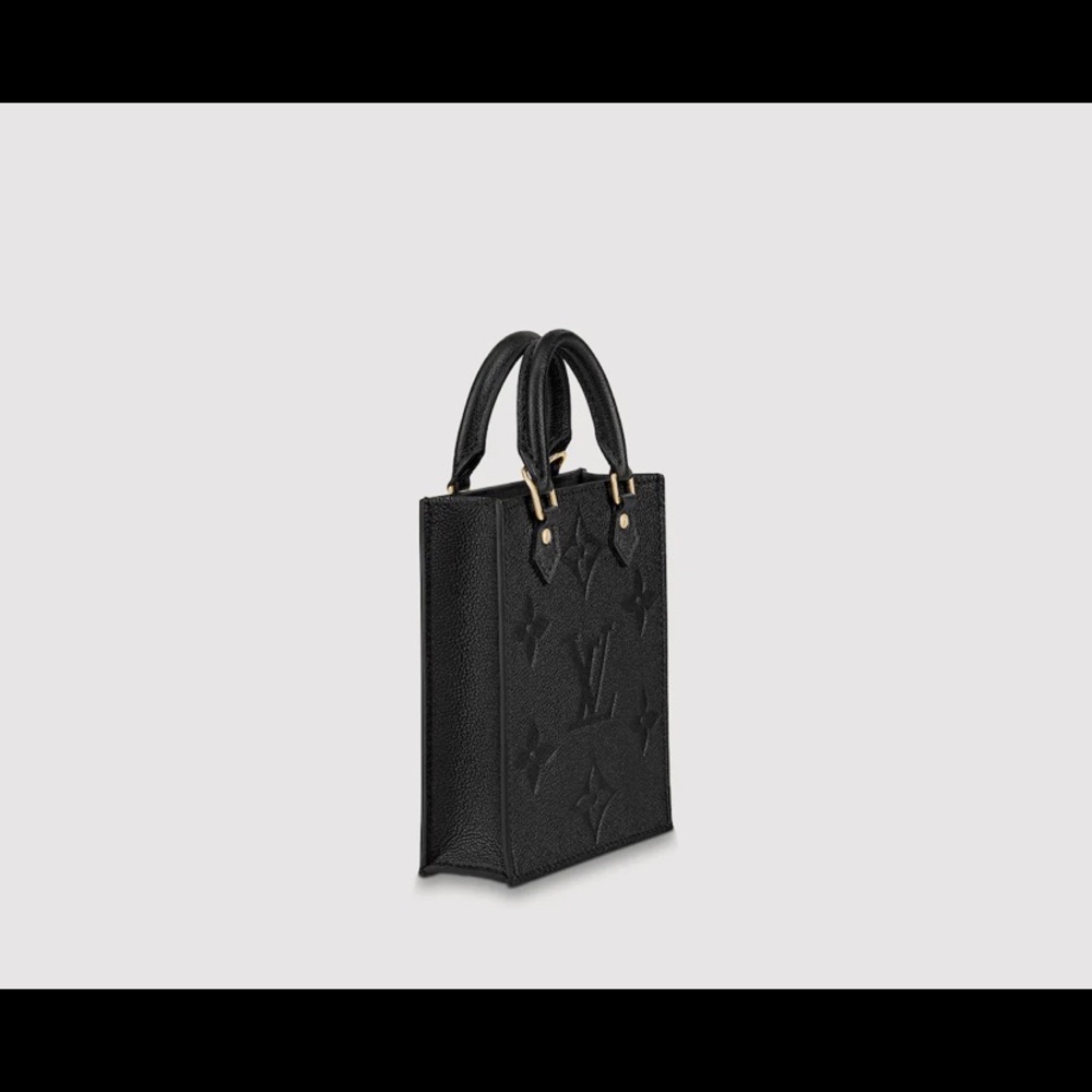 Louis Vuitton Petit Sac Plat Black Empreinte Leather